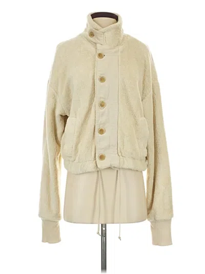 Pre-owned James Perse Faux Fur Jacket In Ivory