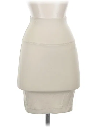 Pre-owned James Perse Faux Leather Skirt In Ivory