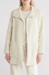 James Perse Faux Shearling Coat In Ivory