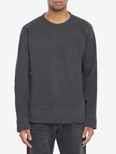 James Perse Cotton Crewneck Sweatshirt In Black