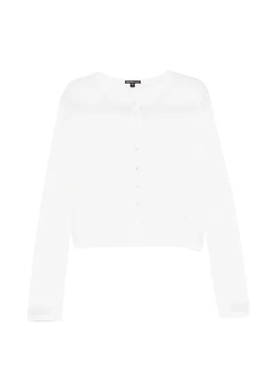 James Perse Fine-knit Cardigan In White