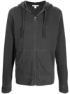 James Perse Fitted Zip-up Hoodie In Carbone In Black