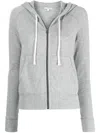 James Perse Fleece Drawstring Hoodie In Grey