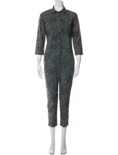 Pre-owned James Perse Floral Print Jumpsuit In Blue