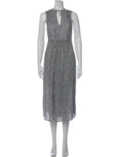 Pre-owned James Perse Floral Print Midi Length Dress In Blue