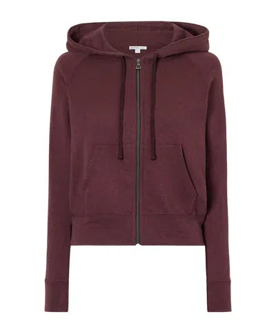 James Perse French Cotton-terry Hoodie In Burgundy