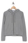 James Perse French Terry Crop Zip Hoodie In Breeze