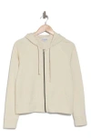 James Perse French Terry Crop Zip Hoodie In Canvas