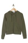 James Perse French Terry Crop Zip Hoodie In Palm