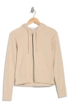 James Perse French Terry Crop Zip Hoodie In Sand Dune