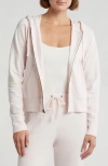 James Perse French Terry Crop Zip Hoodie In Zephyr
