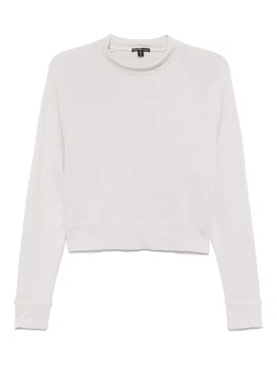 James Perse French Terry Cropped T-shirt In Grey