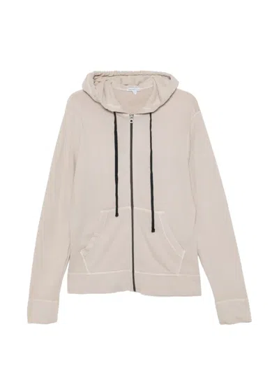 James Perse French Terry Hoodie In Neutral