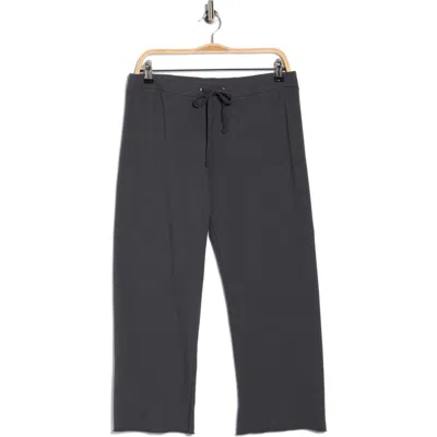 James Perse French Terry Raw Edge Sweatpants In Black