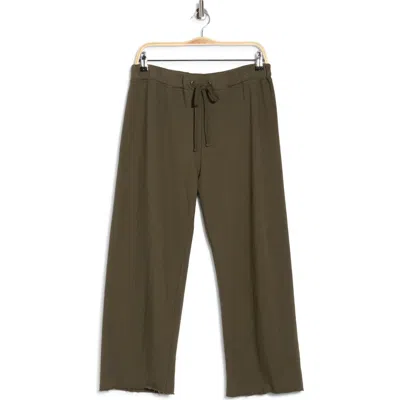 James Perse French Terry Raw Edge Sweatpants In Green