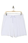 James Perse Textured Stripe Drawstring Shorts In Transparent