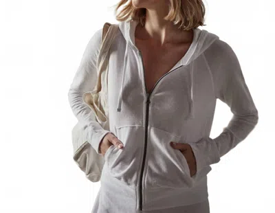 James Perse French Terry Zip Hoodie In White