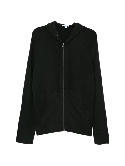 James Perse French Terry Zip-up Hoodie In Black