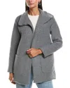 James Perse Funnel Neck Wool-blend Coat In Gray