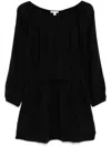 James Perse Gerafftes Leinenkleid In Schwarz