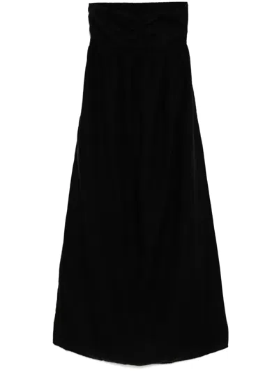 James Perse Gathered Tube Top Dress In Black