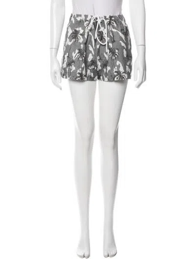 Pre-owned James Perse Graphic Print Mini Shorts In White