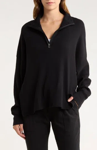 James Perse Half Zip Pullover In Black