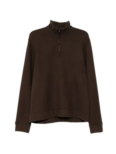 James Perse Half-zip Sweater In Brown