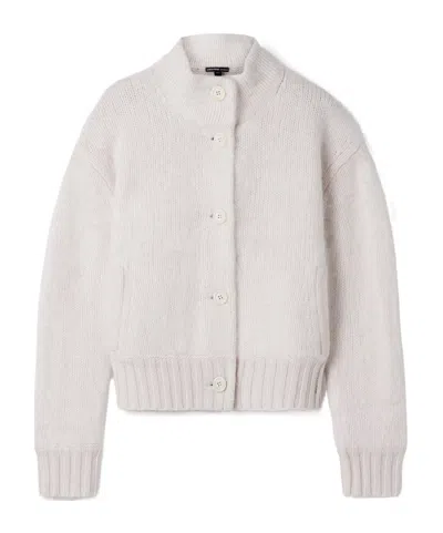 James Perse Halo Brushed-cashmere Cardigan In White