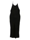 James Perse Halter Linen Dress In Black