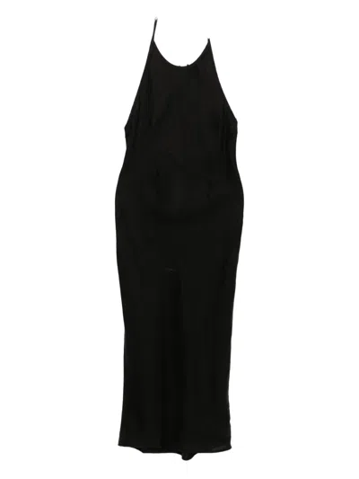 James Perse Halter Linen Dress In Black