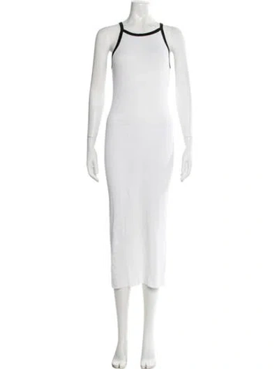 Pre-owned James Perse Halterneck Long Dress In White