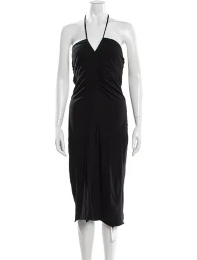 Pre-owned James Perse Halterneck Midi Length Dress In Black