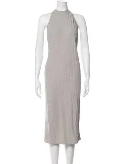 Pre-owned James Perse Halterneck Midi Length Dress In Grey