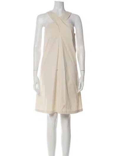 Pre-owned James Perse Halterneck Mini Dress In Green