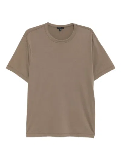 James Perse Heavy Luxe Crew Tee In Brown
