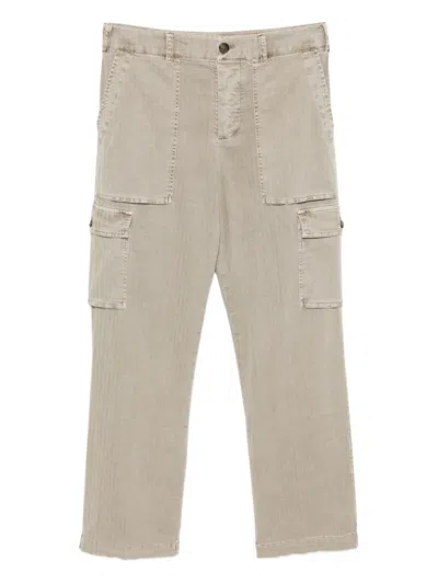 James Perse Herringbone Trousers In Neutral