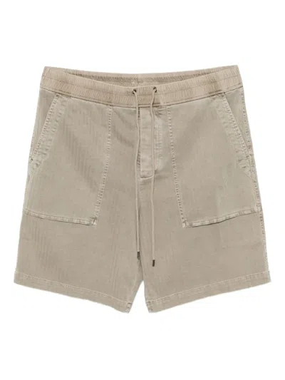 James Perse Herringbone Twill Shorts In Neutral