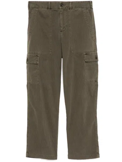 James Perse Herringbone Utility Trousers In Grün
