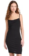 JAMES PERSE HIGH GAUGE FRESCA DRAPE FRONT DRESS BLACK