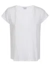James Perse High Gauge Jersey Deep V T-shirt In White