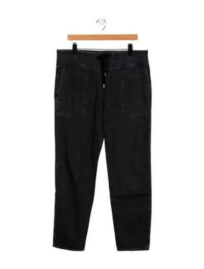 Pre-owned James Perse High-rise Straight Leg Jeans In Black
