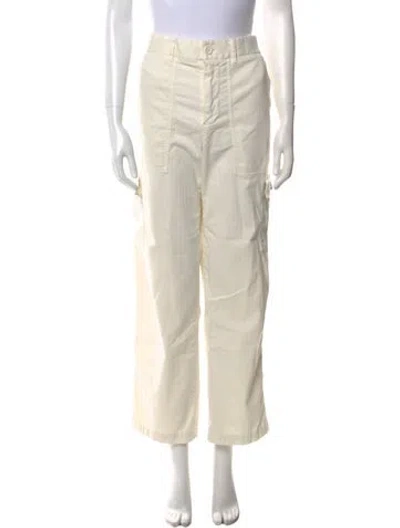Pre-owned James Perse High-rise Straight Leg Jeans In White
