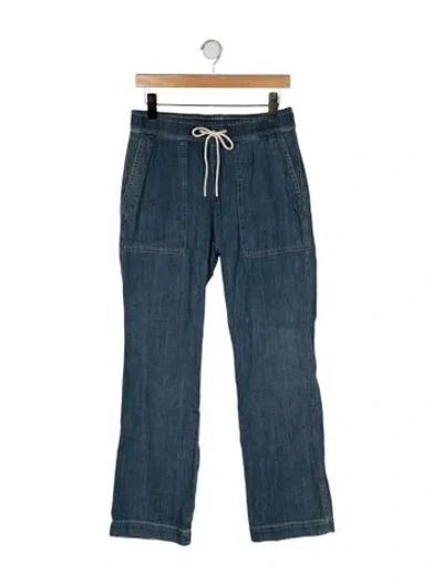 Pre-owned James Perse High-rise Wide Leg Jeans In Blue