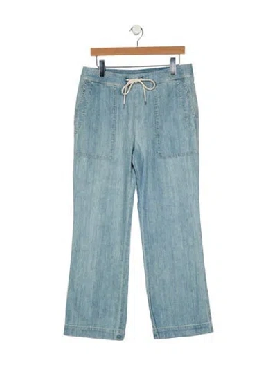 Pre-owned James Perse High-rise Wide Leg Jeans In Blue