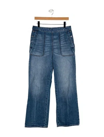 Pre-owned James Perse High-rise Wide Leg Jeans In Blue