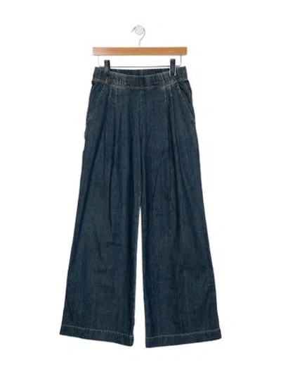 Pre-owned James Perse High-rise Wide Leg Jeans In Blue