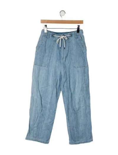Pre-owned James Perse High-rise Wide Leg Jeans In Blue