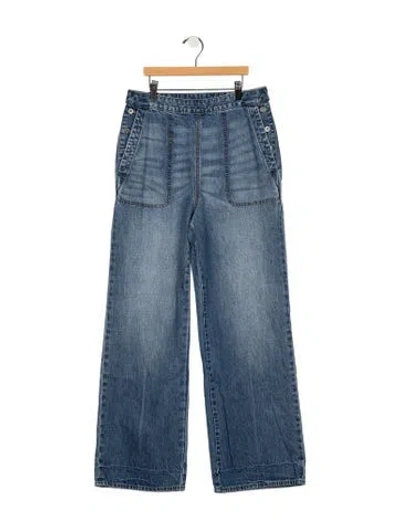 Pre-owned James Perse High-rise Wide Leg Jeans In Blue