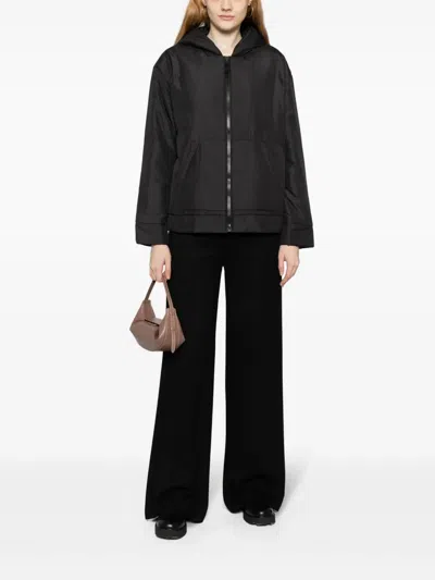 James Perse Hooded Puffer Jacket In Black